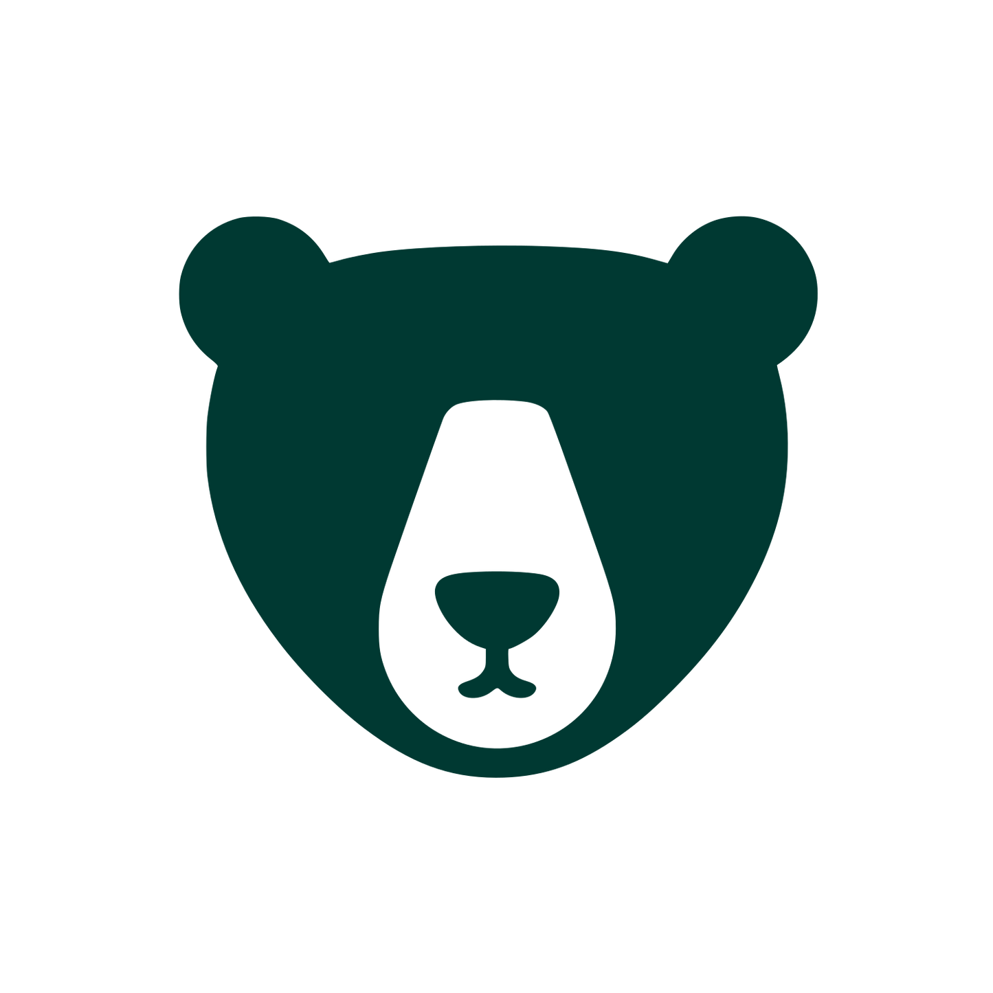 Bear Face Flat Logo #003932