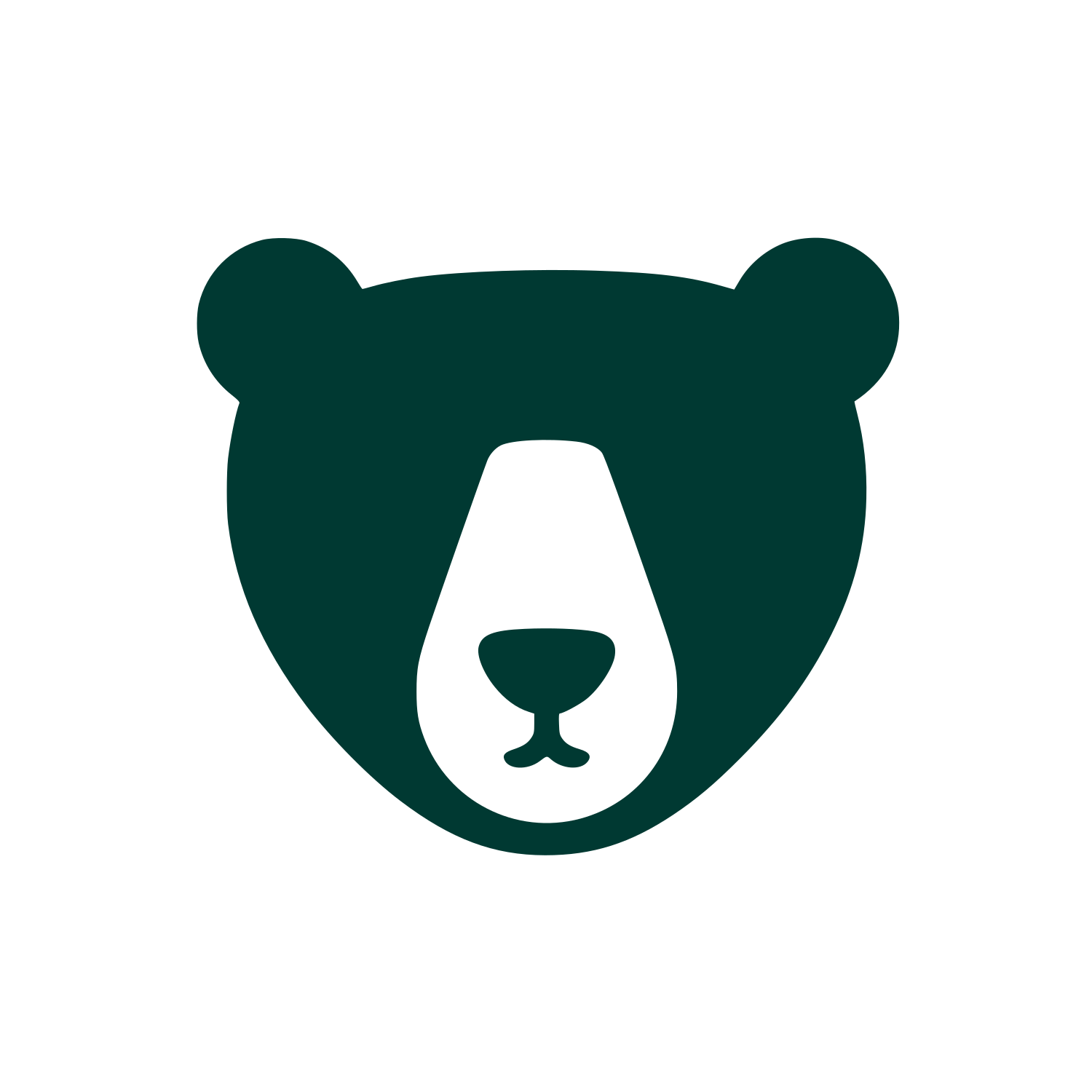 Bear Face Flat Logo #003932