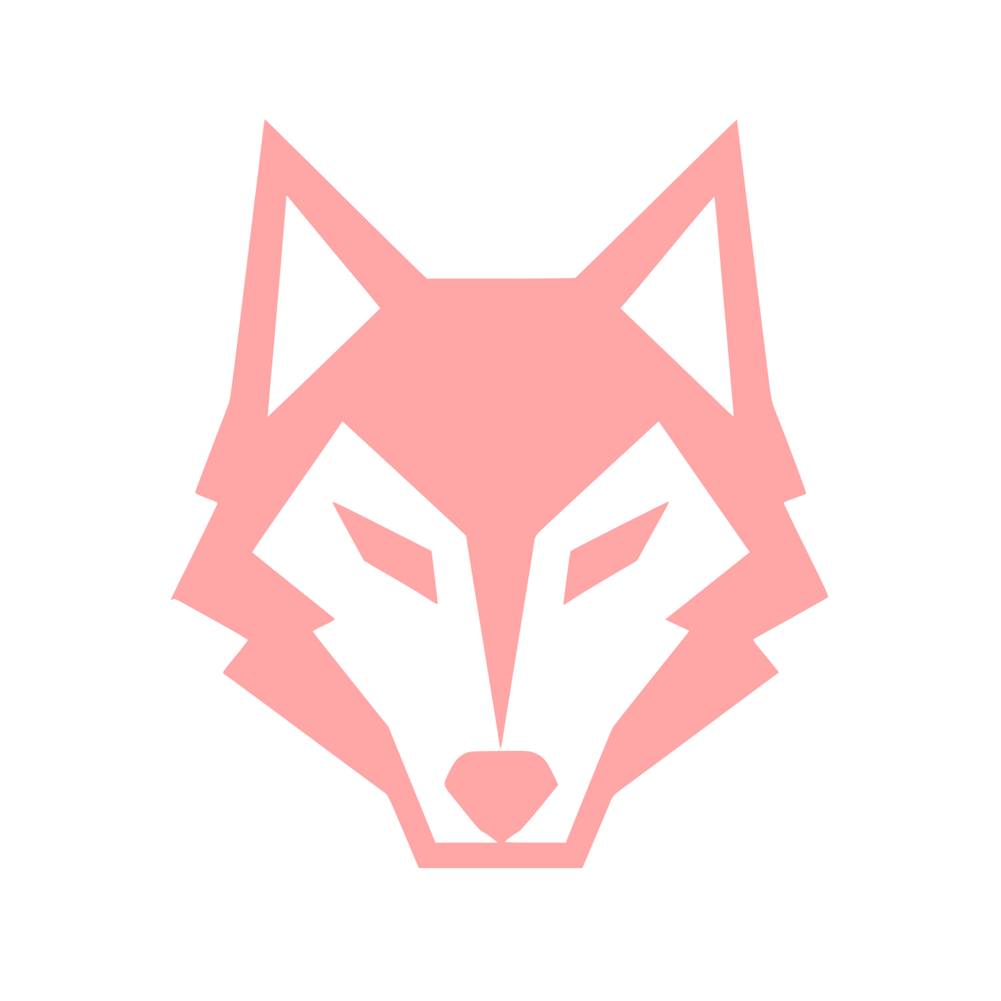 Geometric Wolf Head Logo #ffa6a6
