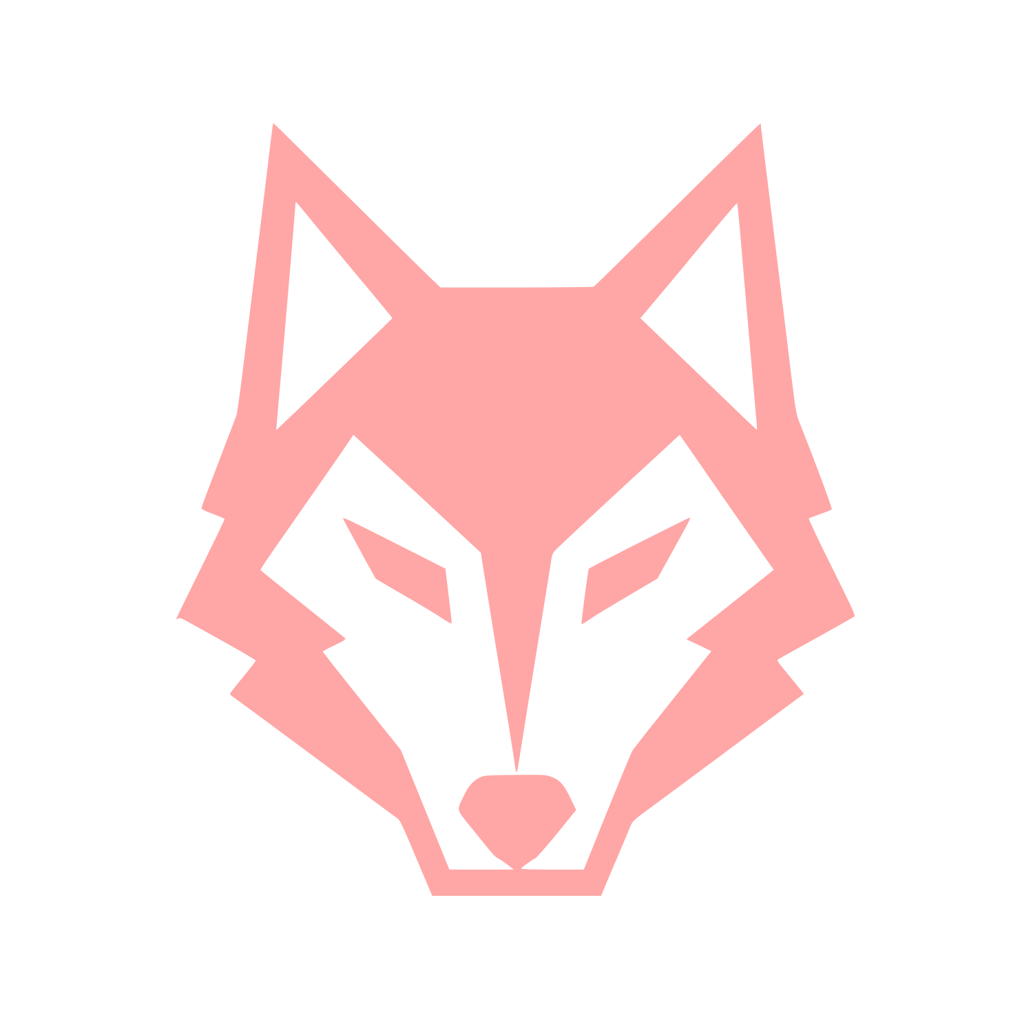 Geometric Wolf Head Logo #ffa6a6
