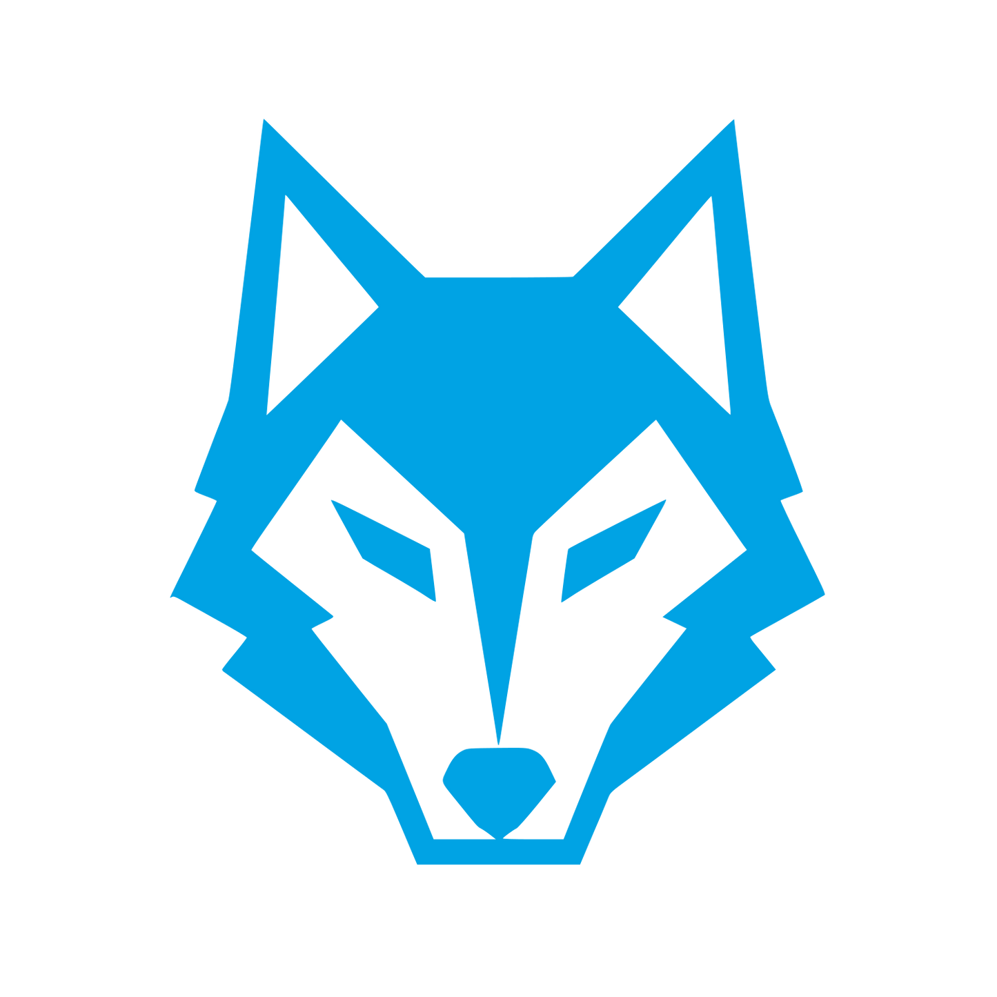 Geometric Wolf Head Logo #00a3e4