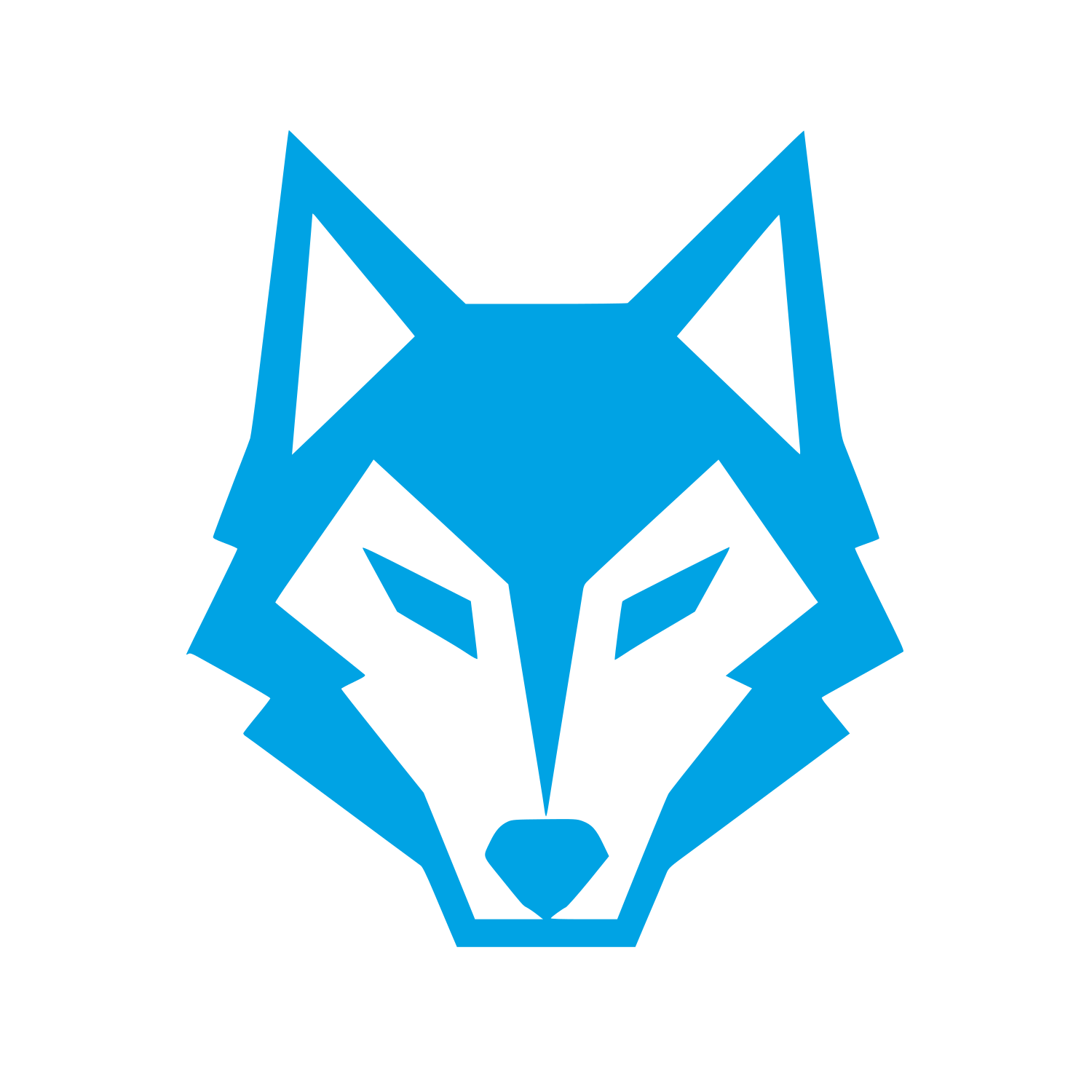 Geometric Wolf Head Logo #00a3e4