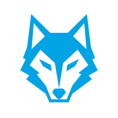 Geometric Wolf Head Logo #00a3e4