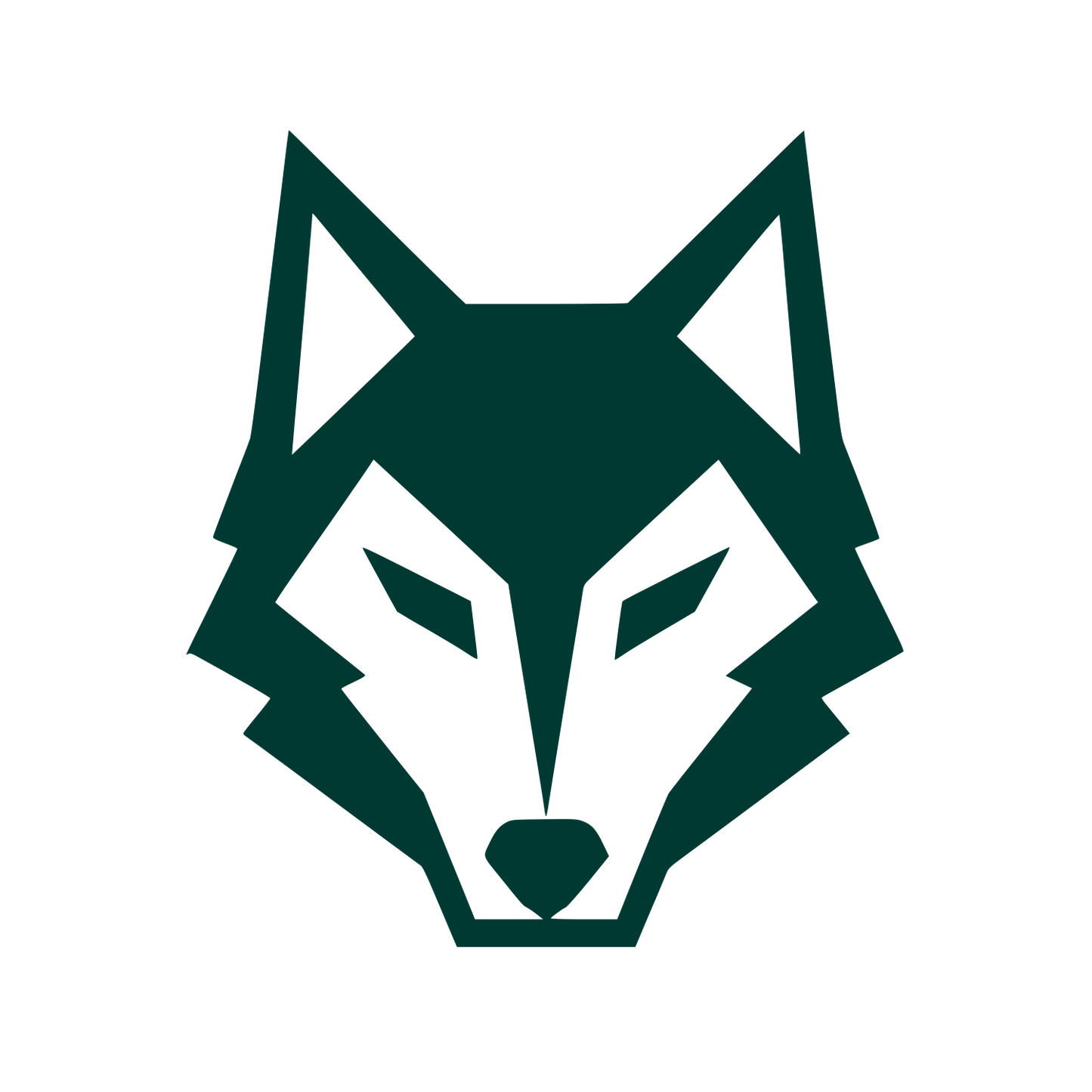 Geometric Wolf Head Logo #003932