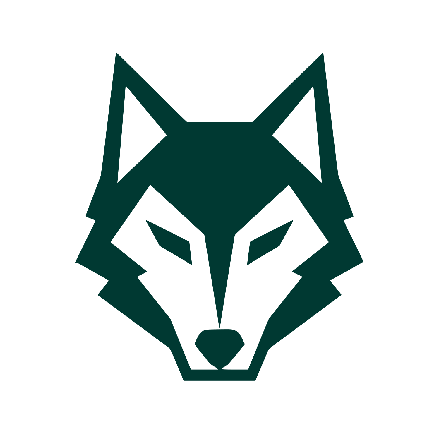 Geometric Wolf Head Logo #003932