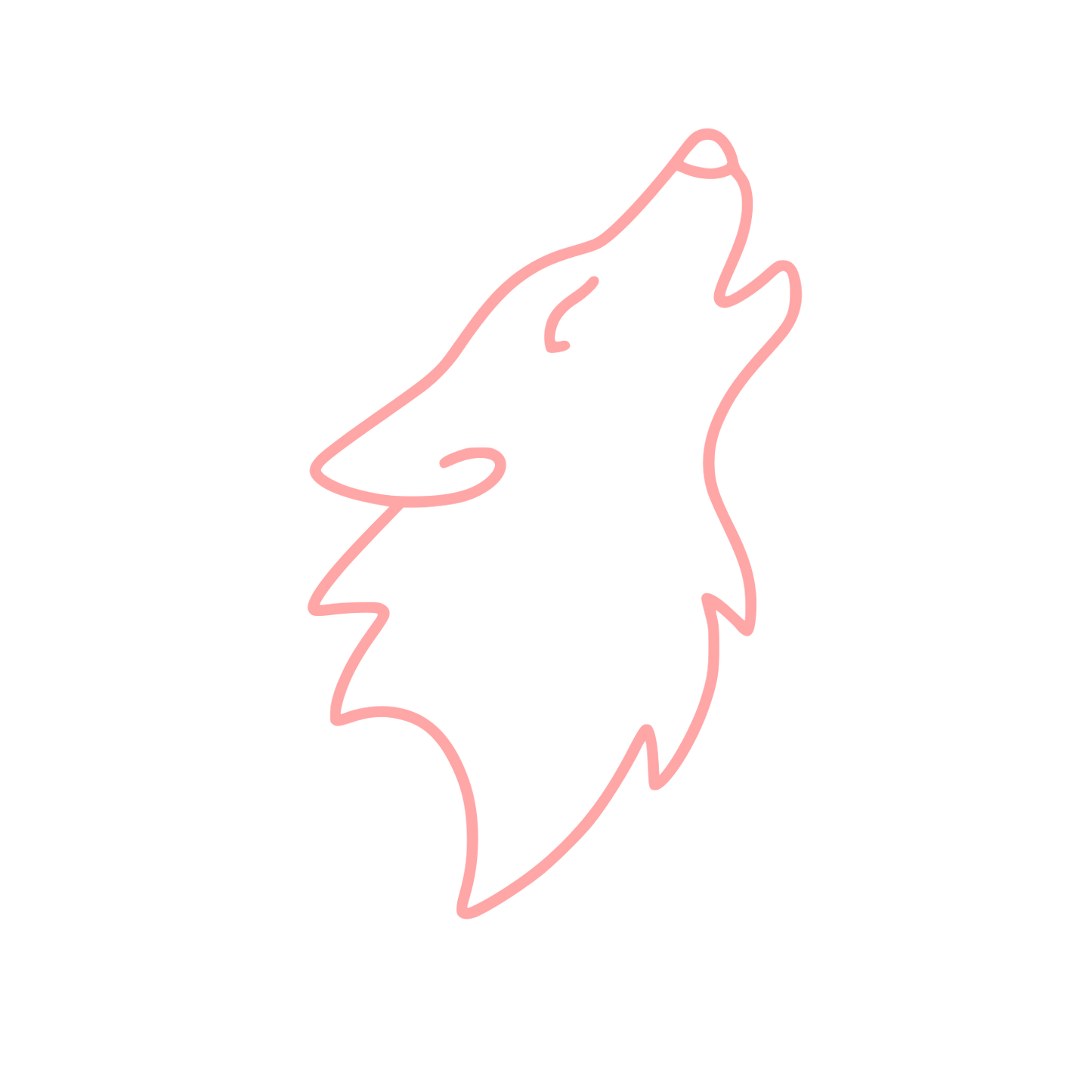 Howling Wolf Head Logo #ffa6a6