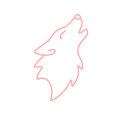 Howling Wolf Head Logo #ffa6a6