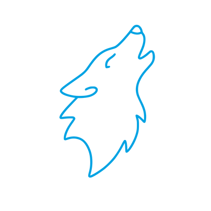 Howling Wolf Head Logo #00a3e4