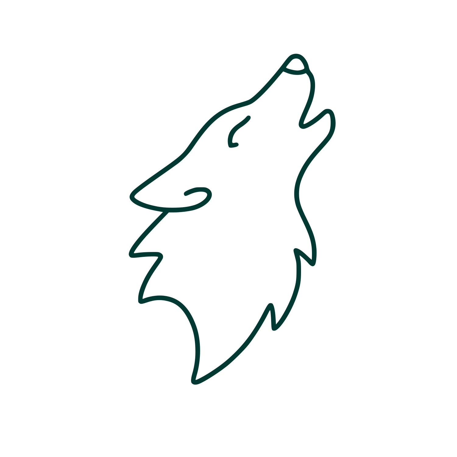 Howling Wolf Head Logo #003932