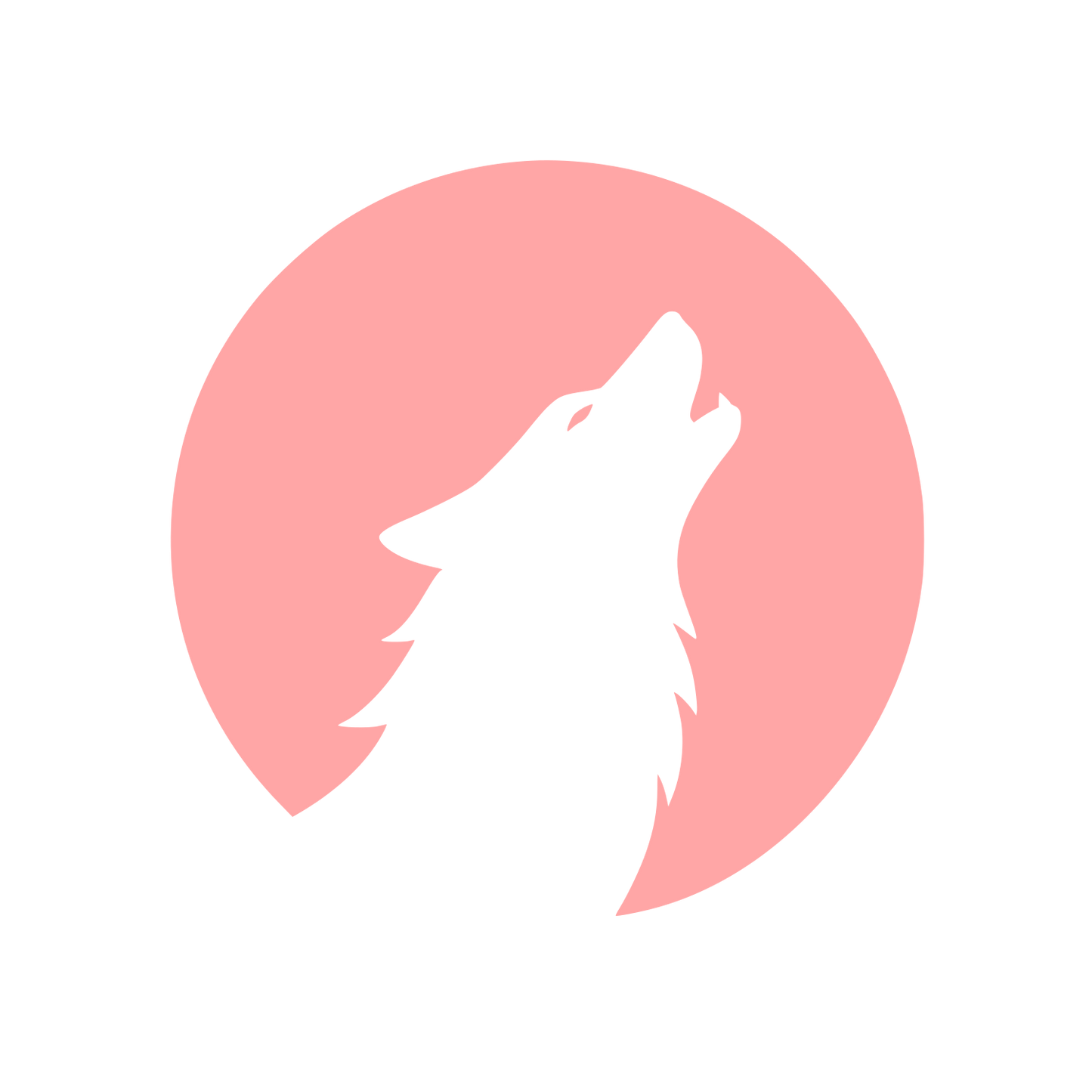 Howling Wolf Circle Logo #ffa6a6