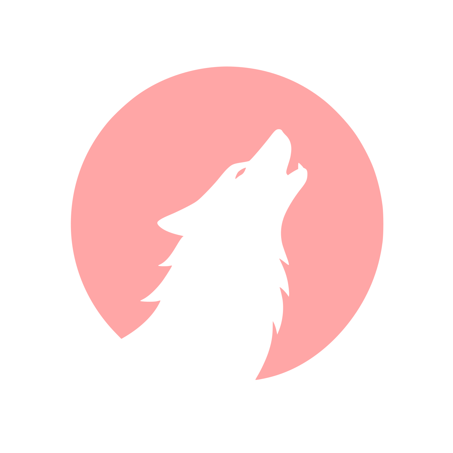 Howling Wolf Circle Logo #ffa6a6