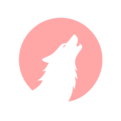 Howling Wolf Circle Logo #ffa6a6