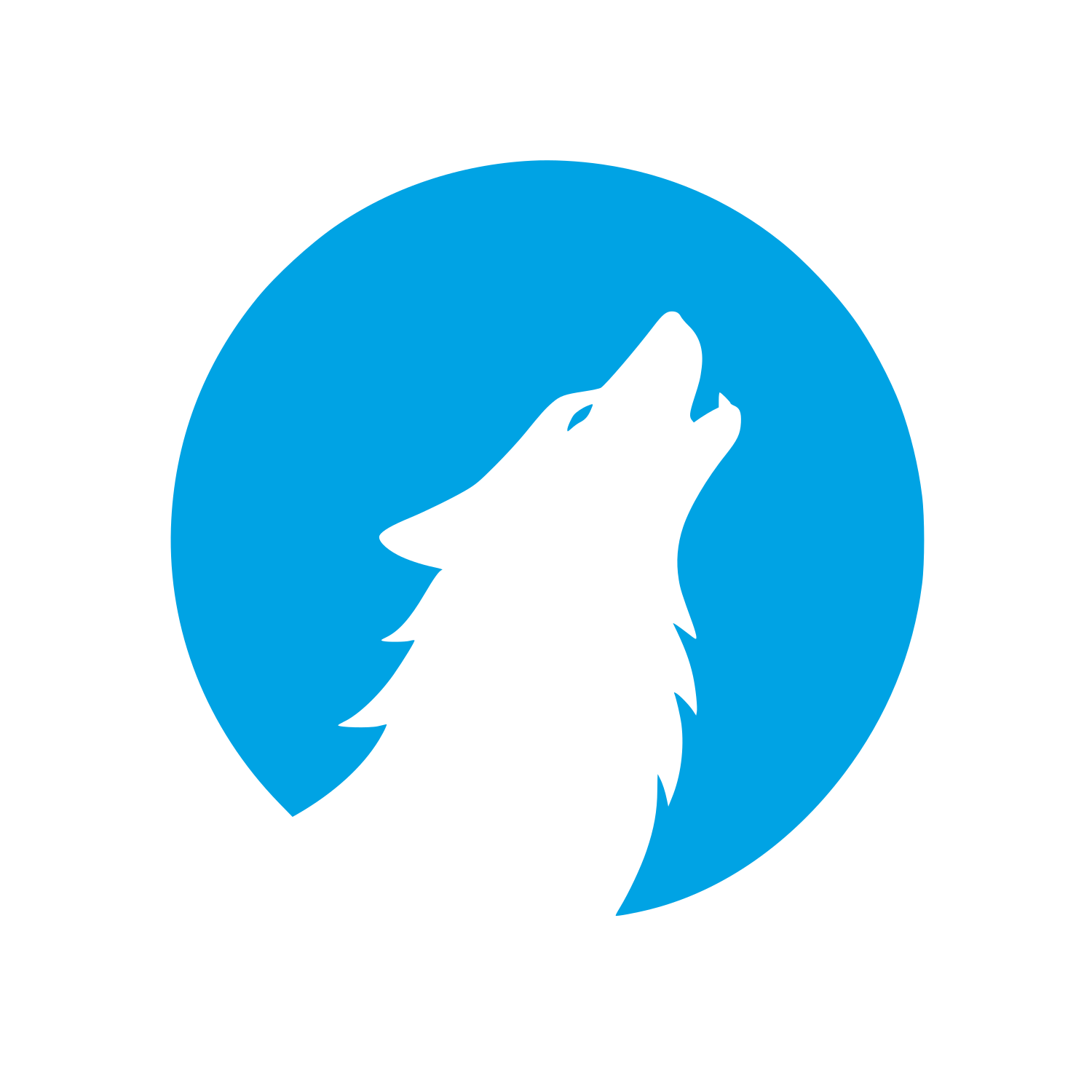 Howling Wolf Circle Logo #00a3e4