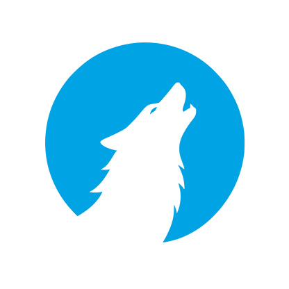 Howling Wolf Circle Logo #00a3e4
