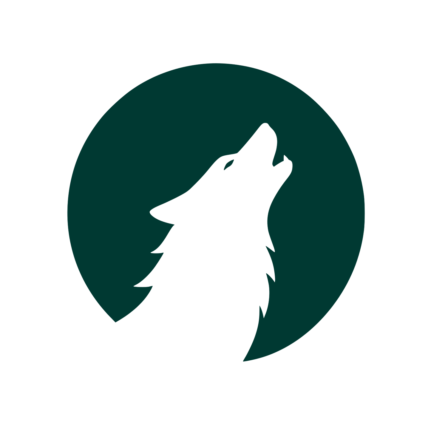 Howling Wolf Circle Logo #003932