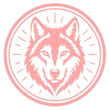 Wolf Head Circle Badge Logo #ffa6a6