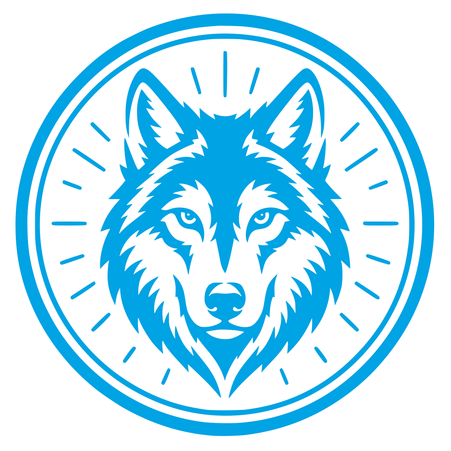 Wolf Head Circle Badge Logo #00a3e4