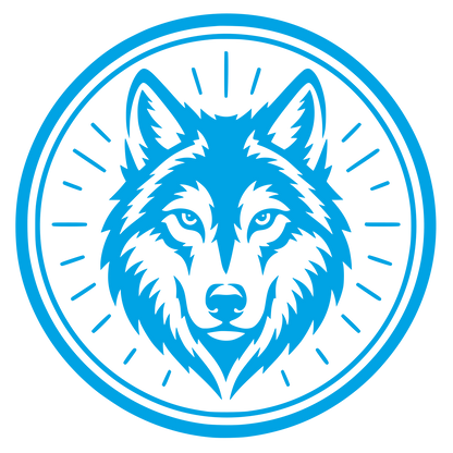 Wolf Head Circle Badge Logo #00a3e4