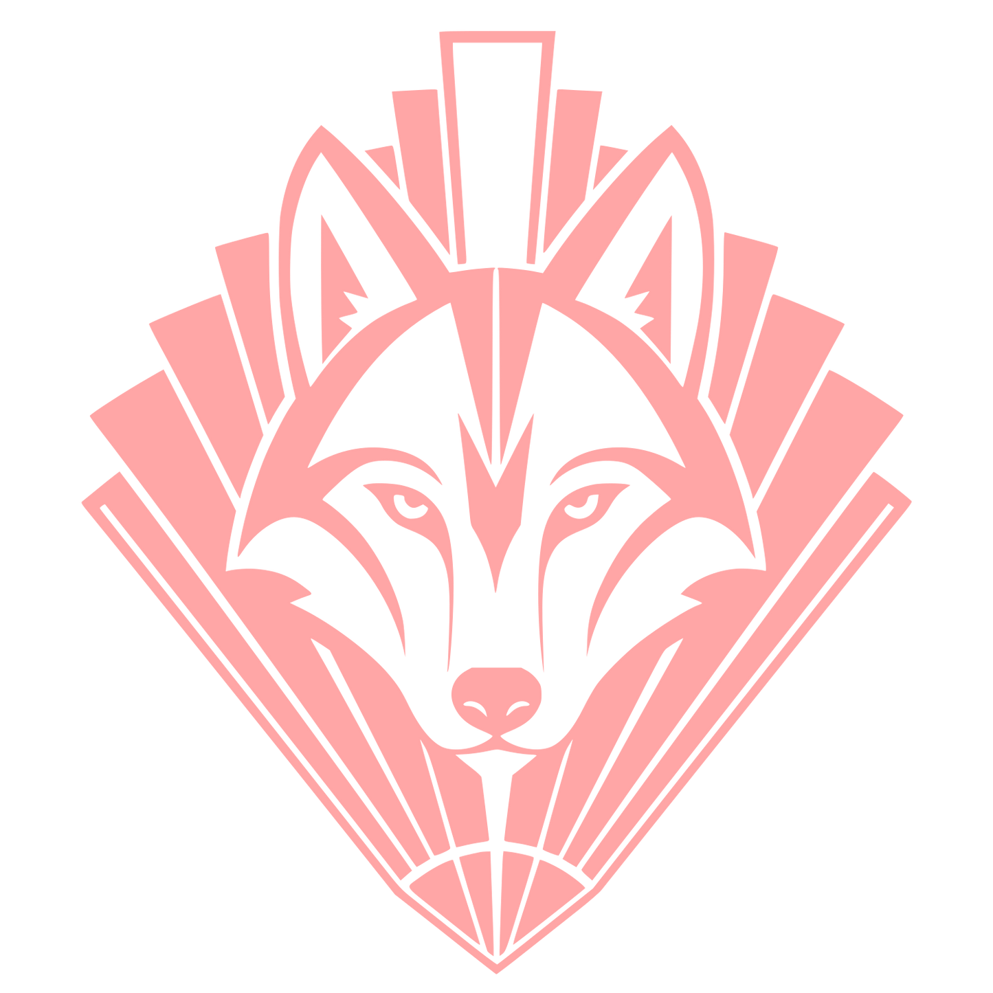 Art Deco Wolf Logo #ffa6a6