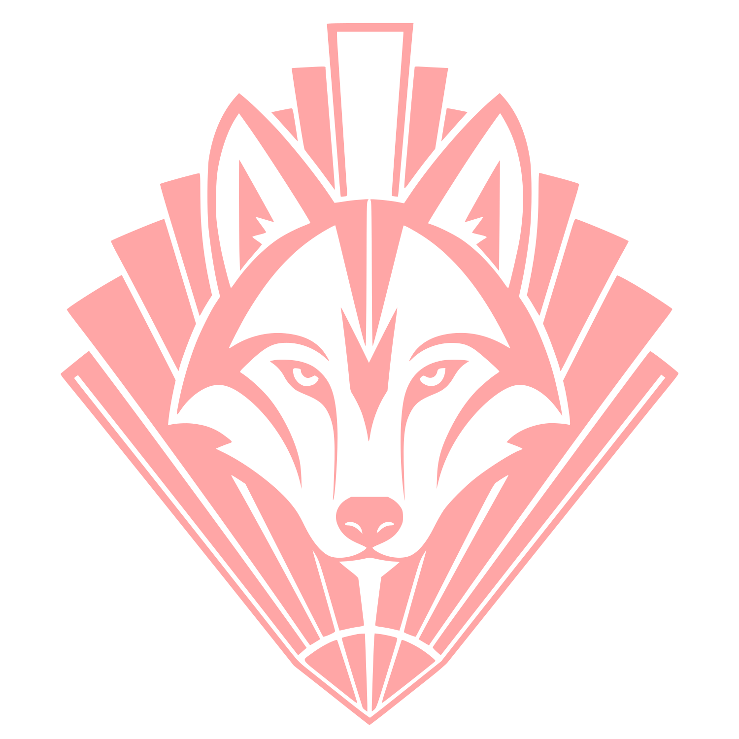 Art Deco Wolf Logo #ffa6a6