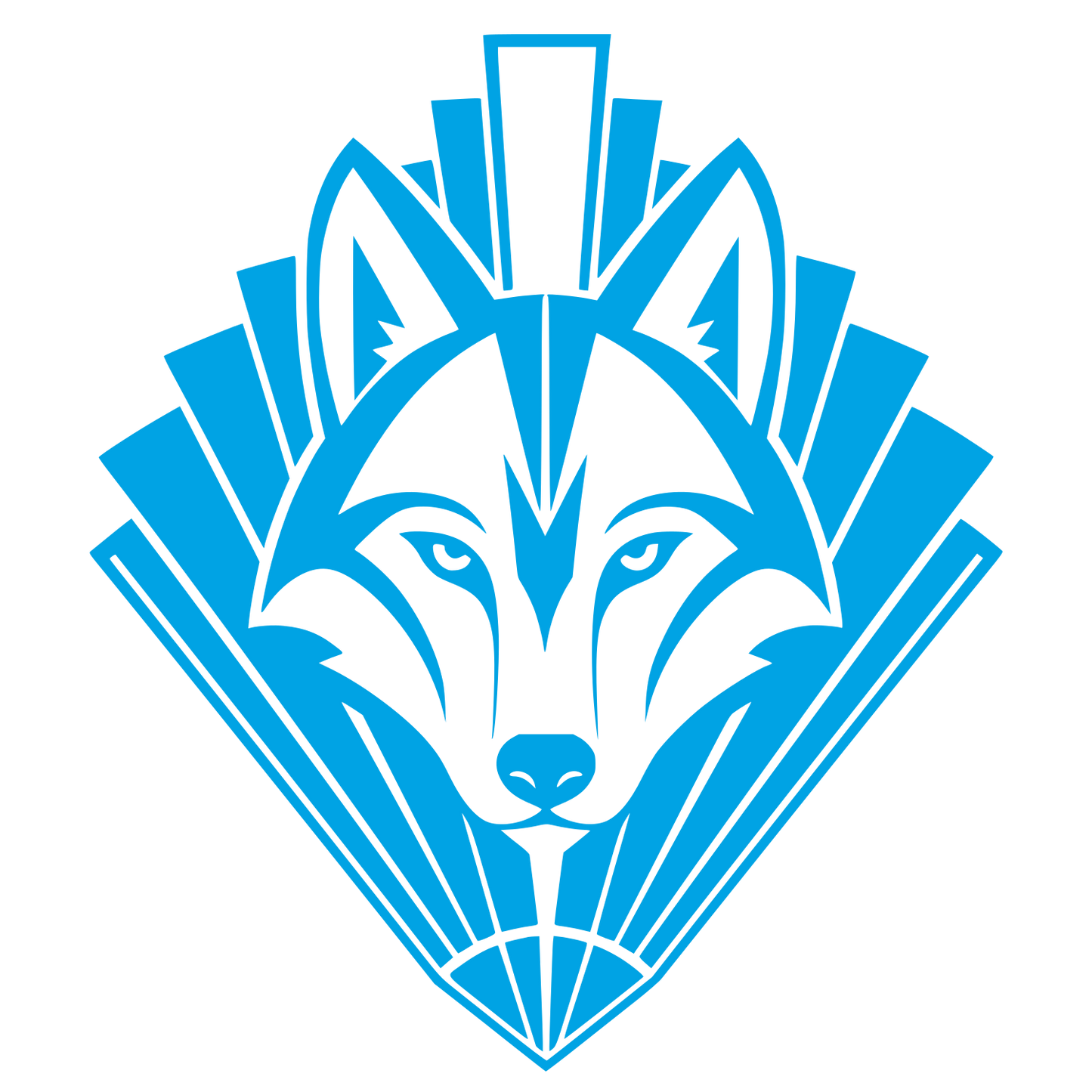 Art Deco Wolf Logo #00a3e4