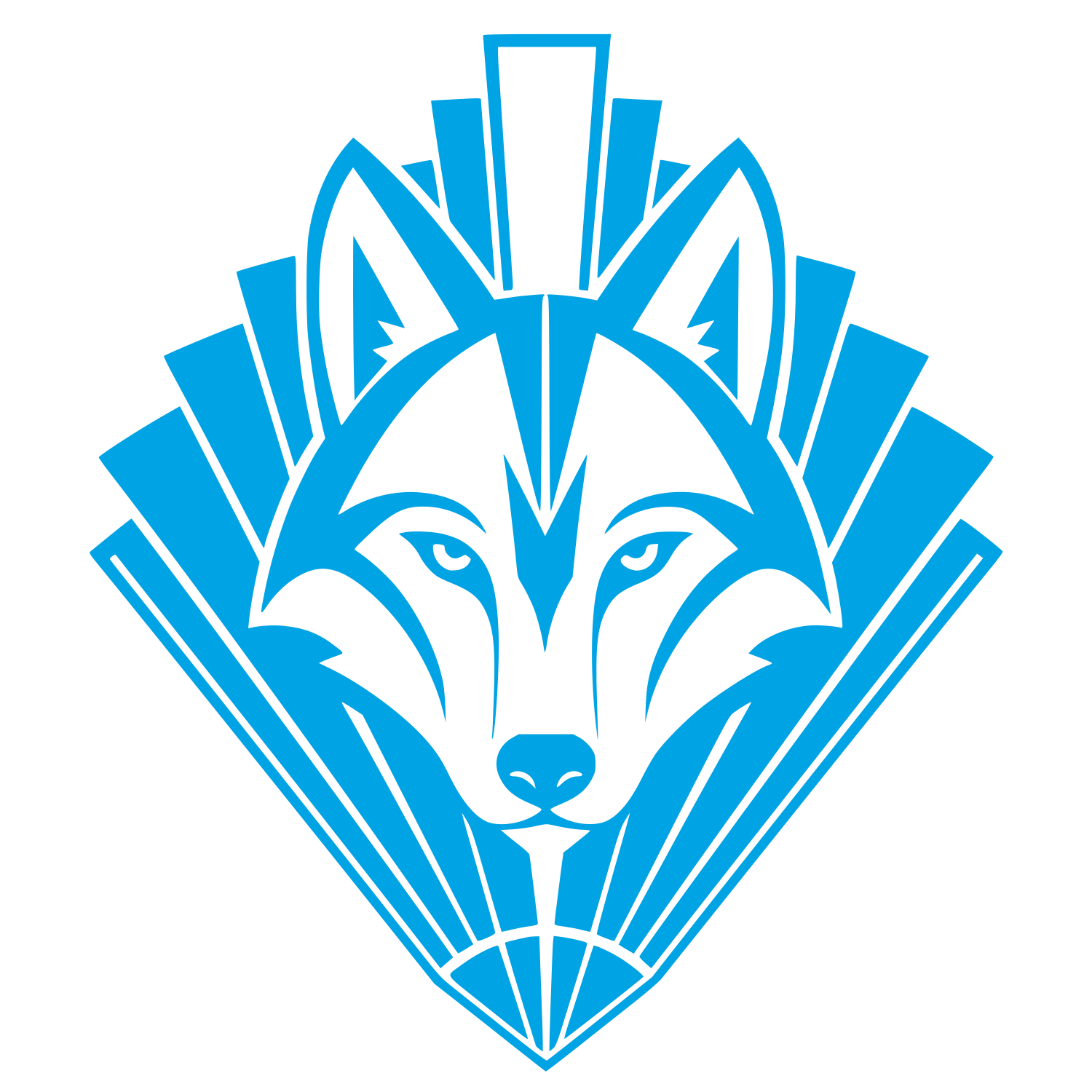 Art Deco Wolf Logo #00a3e4