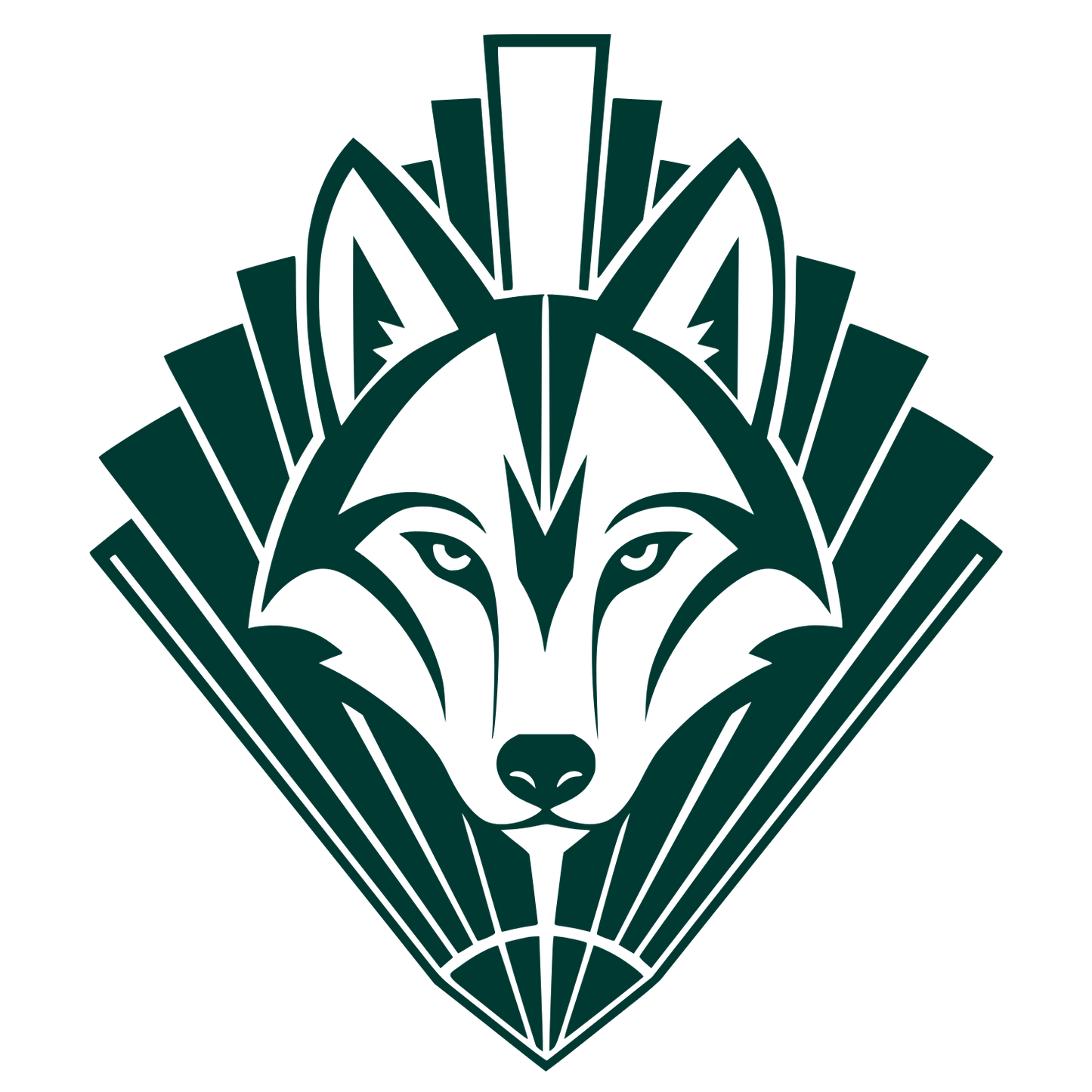Art Deco Wolf Logo #003932