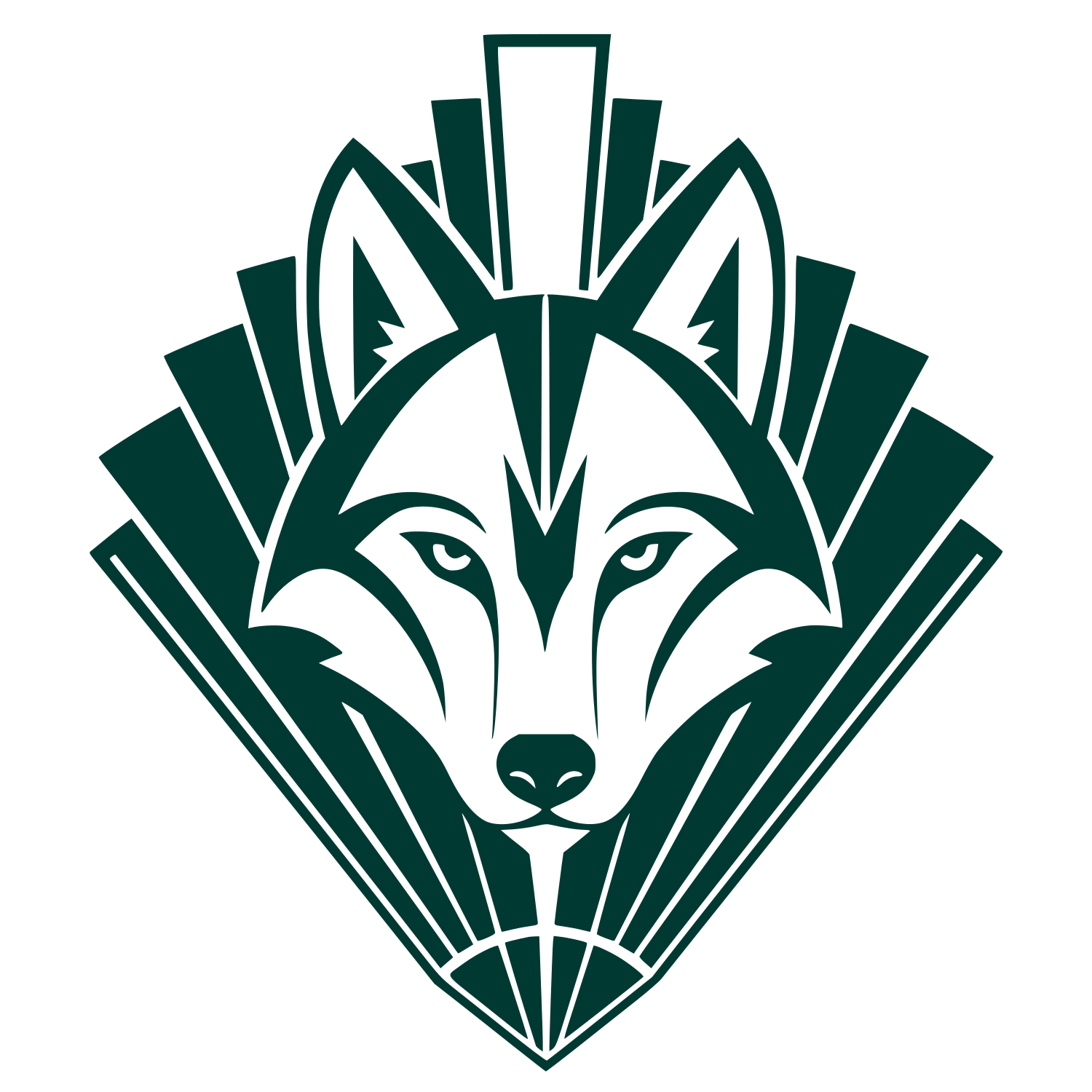 Art Deco Wolf Logo #003932