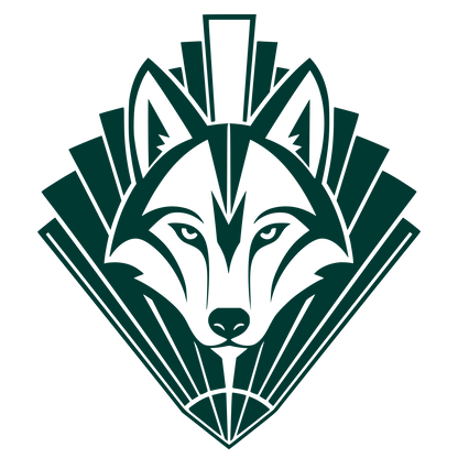 Art Deco Wolf Logo #003932