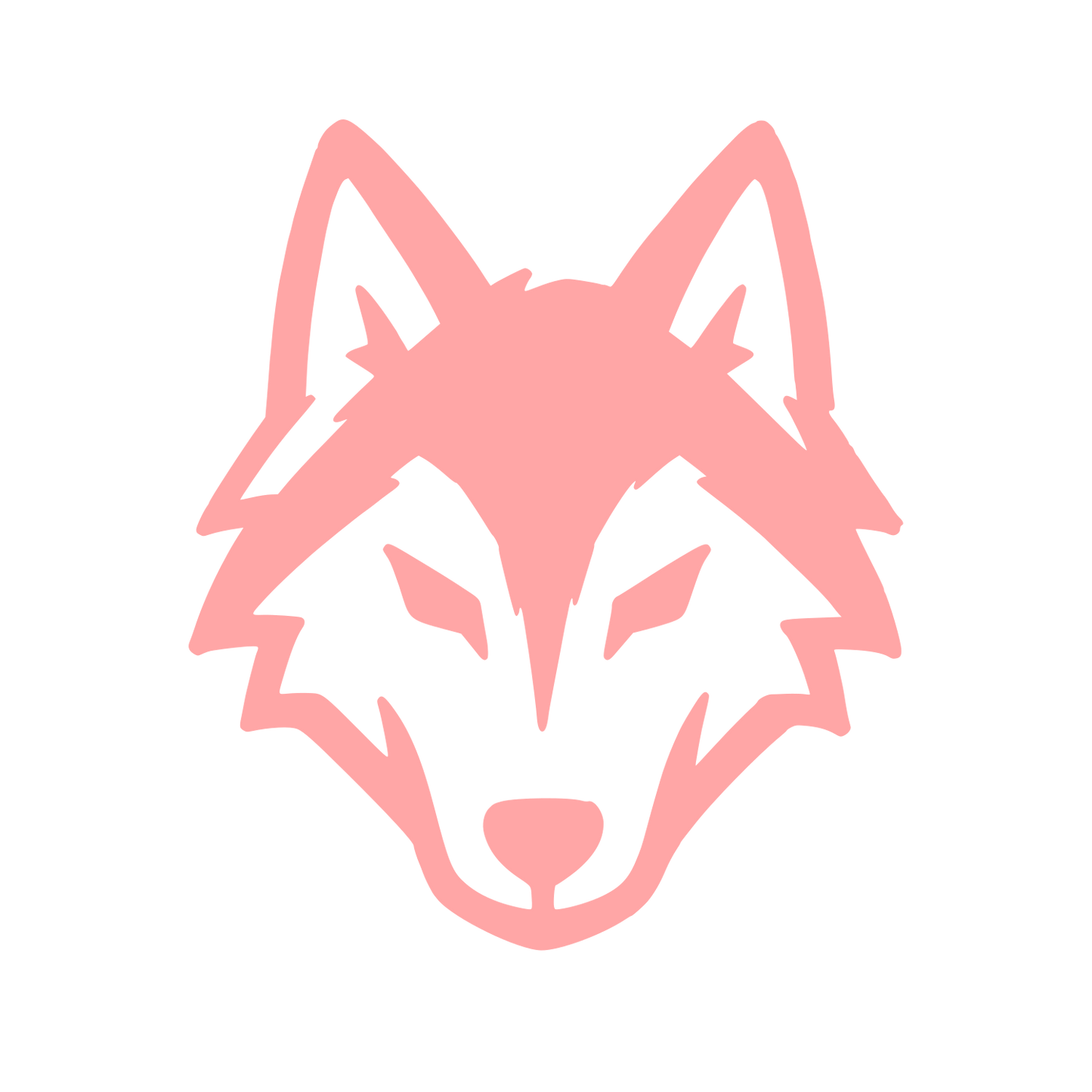 Wolf Head Face Logo #ffa6a6