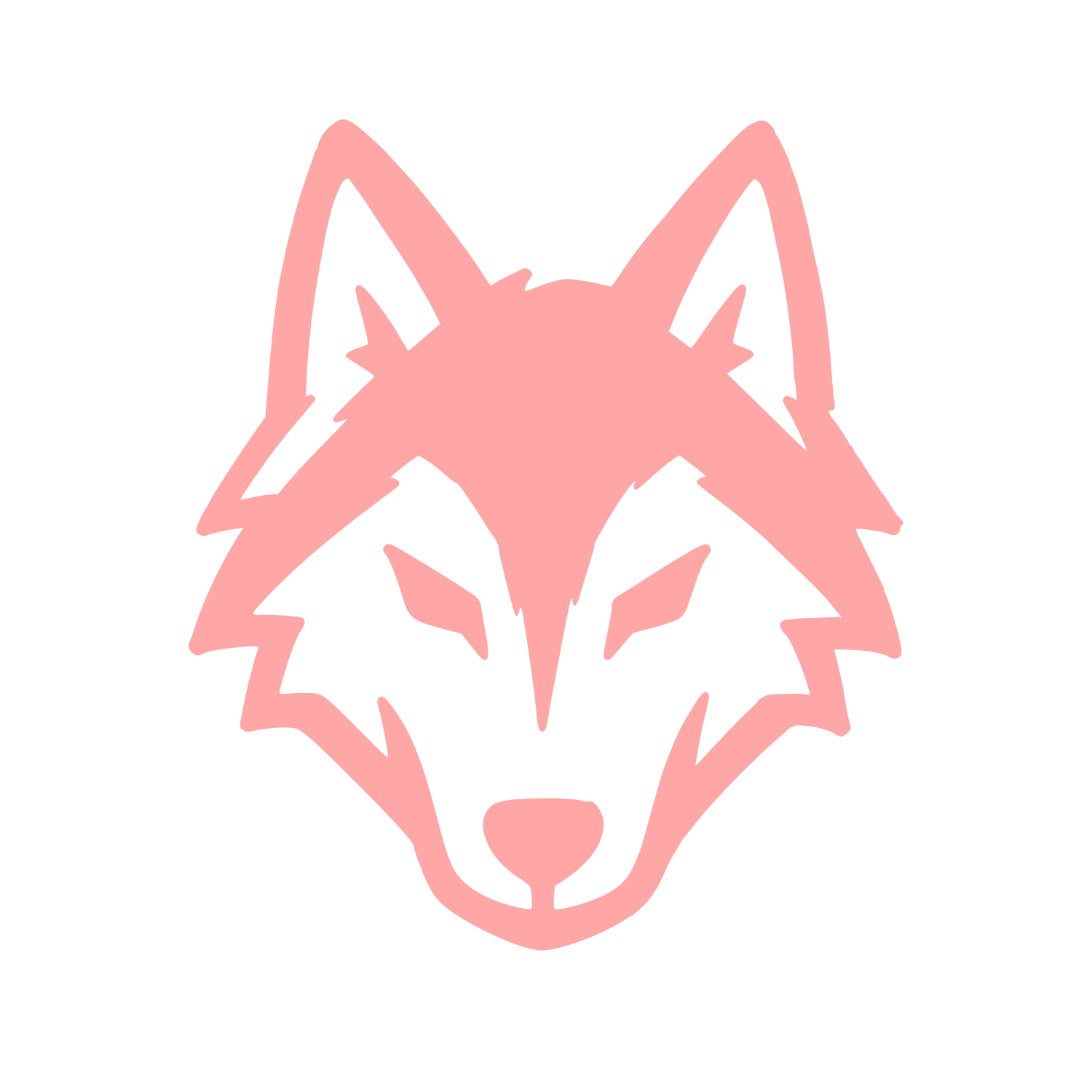 Wolf Head Face Logo #ffa6a6