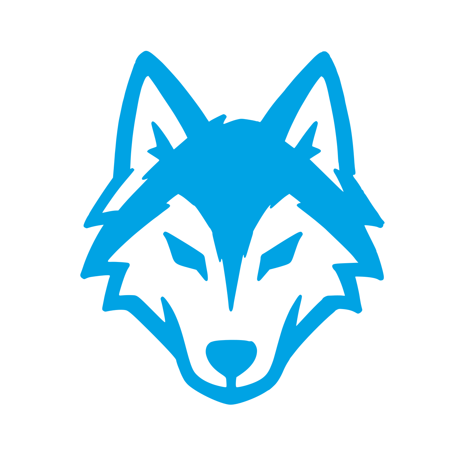 Wolf Head Face Logo #00a3e4