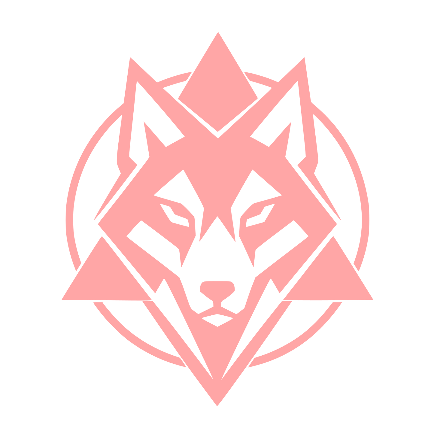 Geometric Wolf Head Logo #ffa6a6