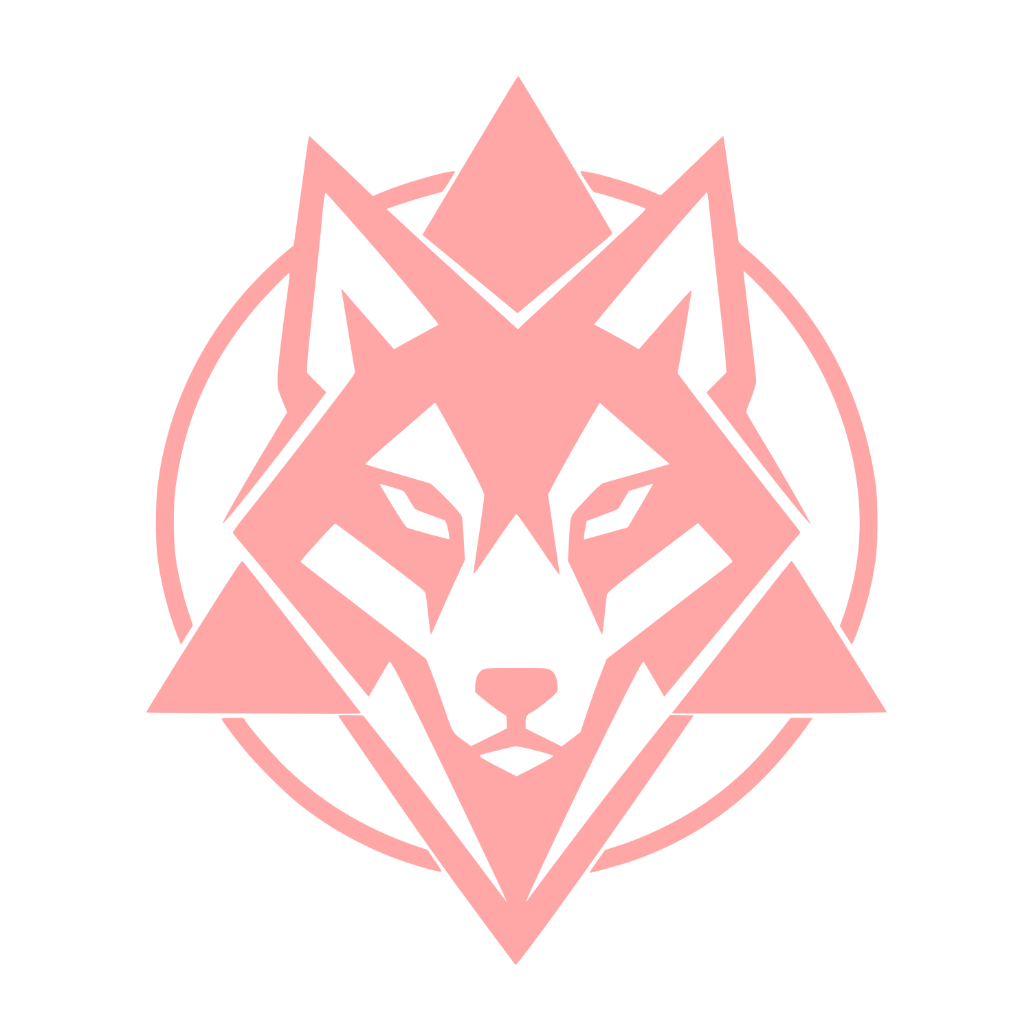 Geometric Wolf Head Logo #ffa6a6