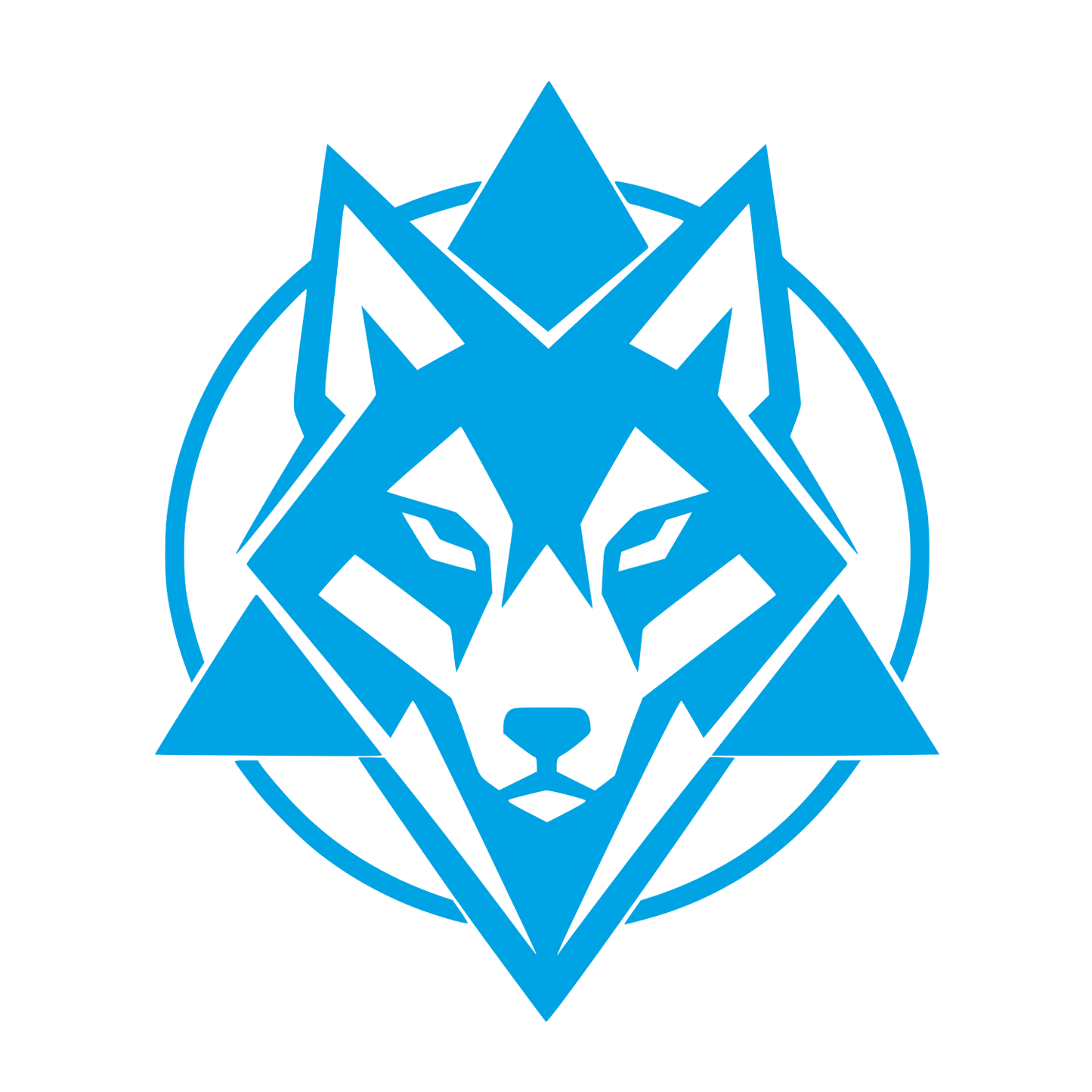 Geometric Wolf Head Logo #00a3e4