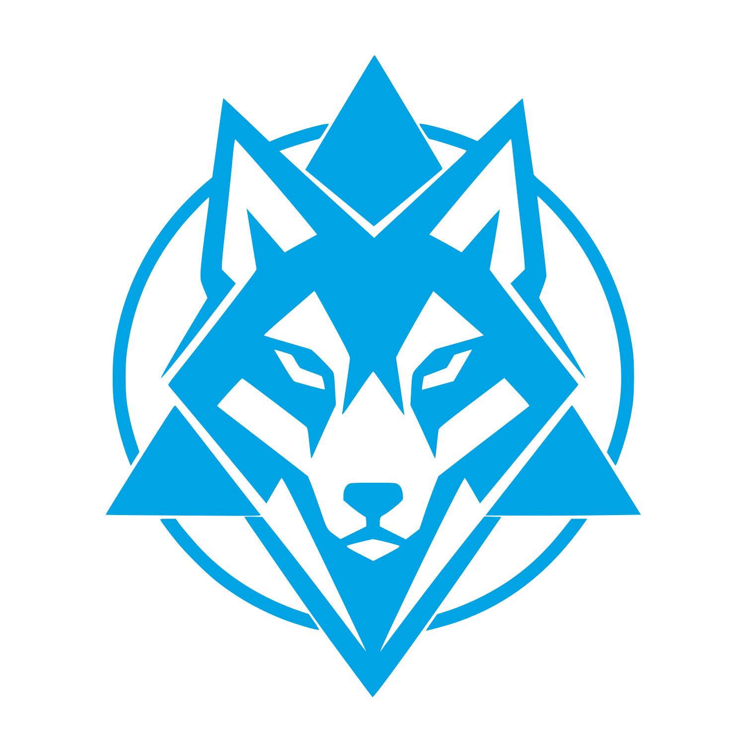 Geometric Wolf Head Logo #00a3e4