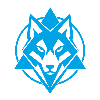 Geometric Wolf Head Logo #00a3e4