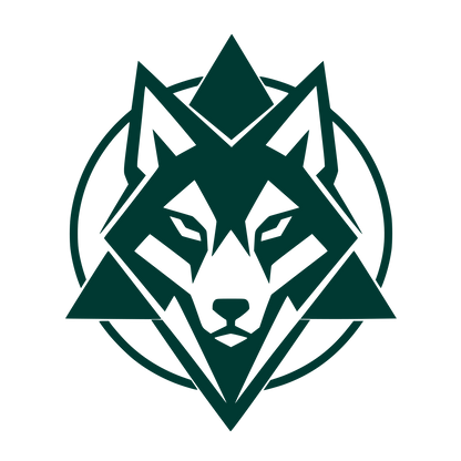 Geometric Wolf Head Logo #003932