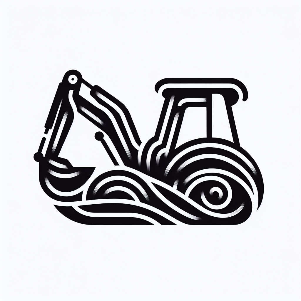 Excavator Construction Line Logo