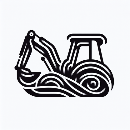 Excavator Construction Line Logo