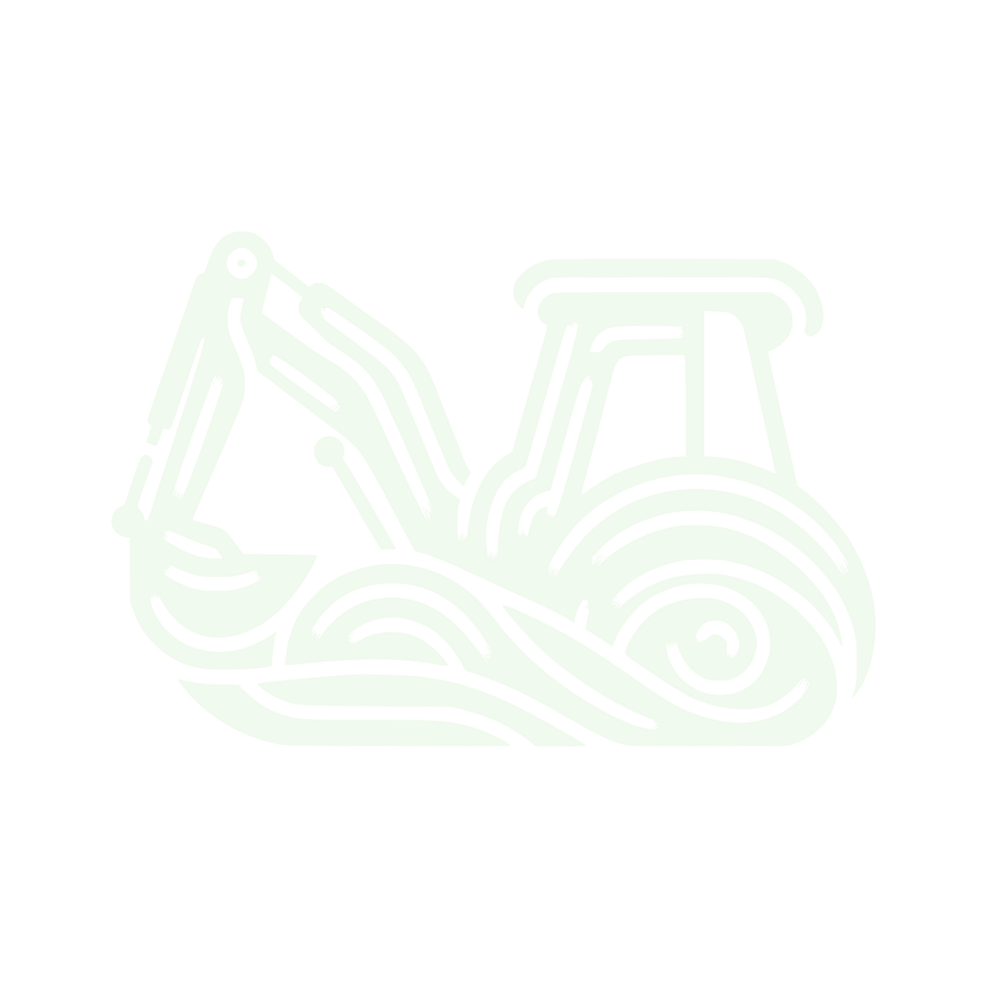 Excavator Construction Line Logo #F1FAEE