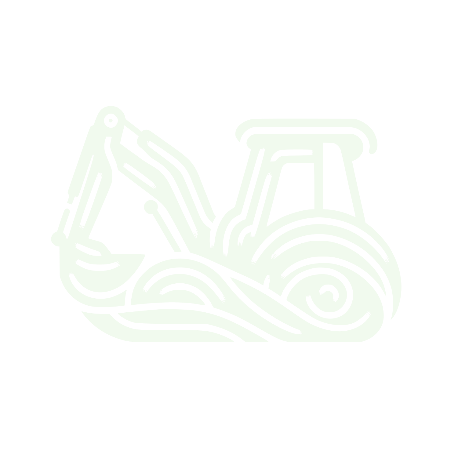 Excavator Construction Line Logo #F1FAEE