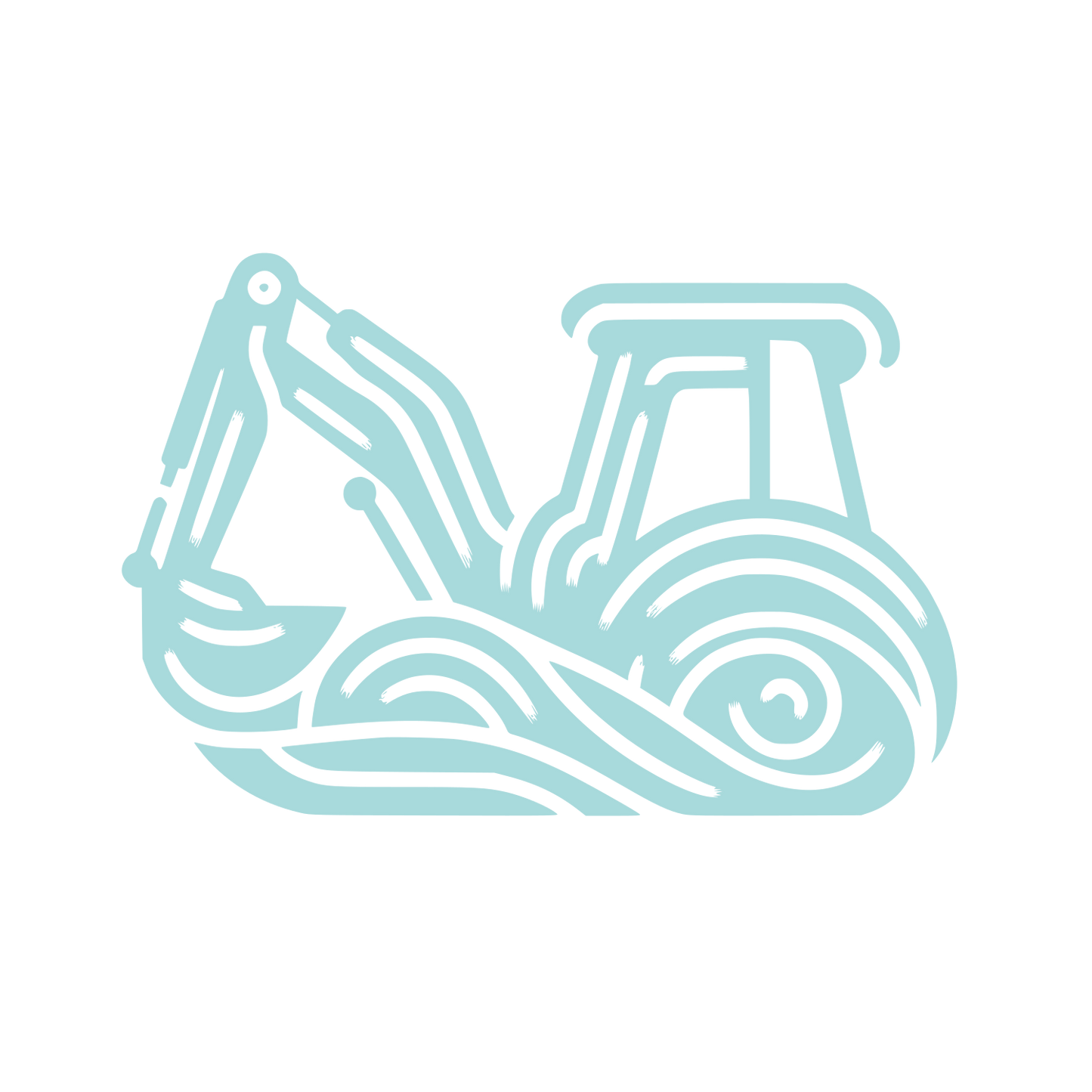 Excavator Construction Line Logo #A8DADC