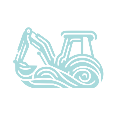 Excavator Construction Line Logo #A8DADC