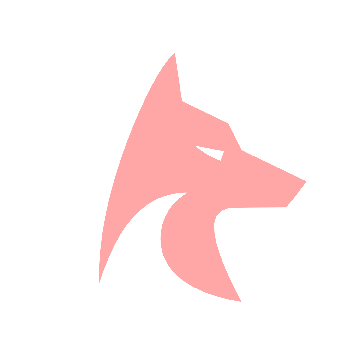 Wolf Head Side Profile Logo #ffa6a6