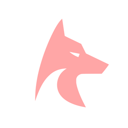 Wolf Head Side Profile Logo #ffa6a6