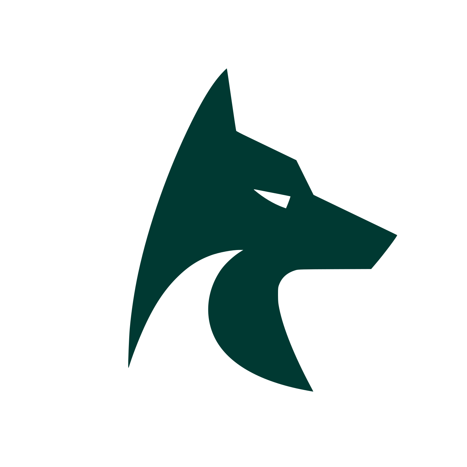 Wolf Head Side Profile Logo #003932