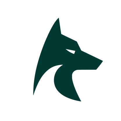 Wolf Head Side Profile Logo #003932