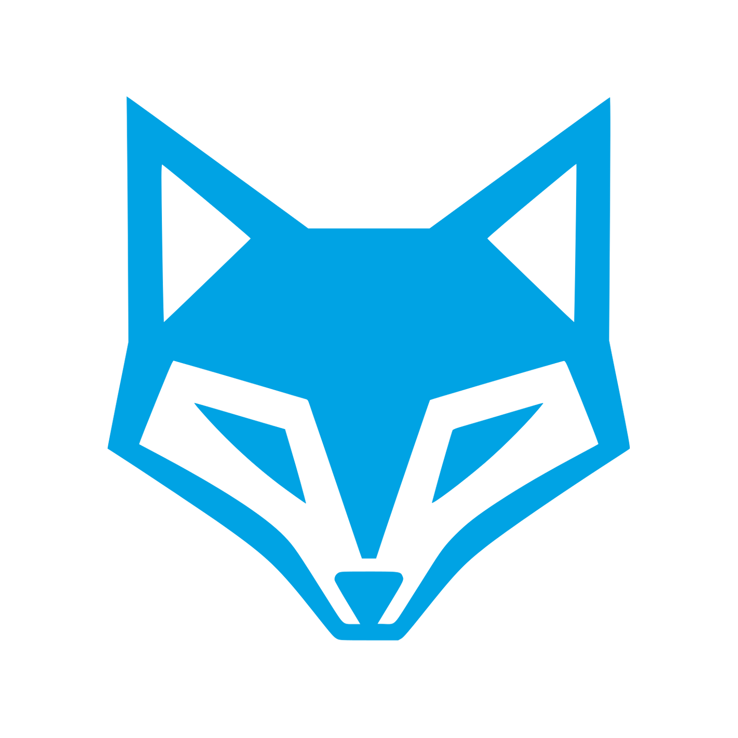 Geometric Fox Face Logo #00a3e4