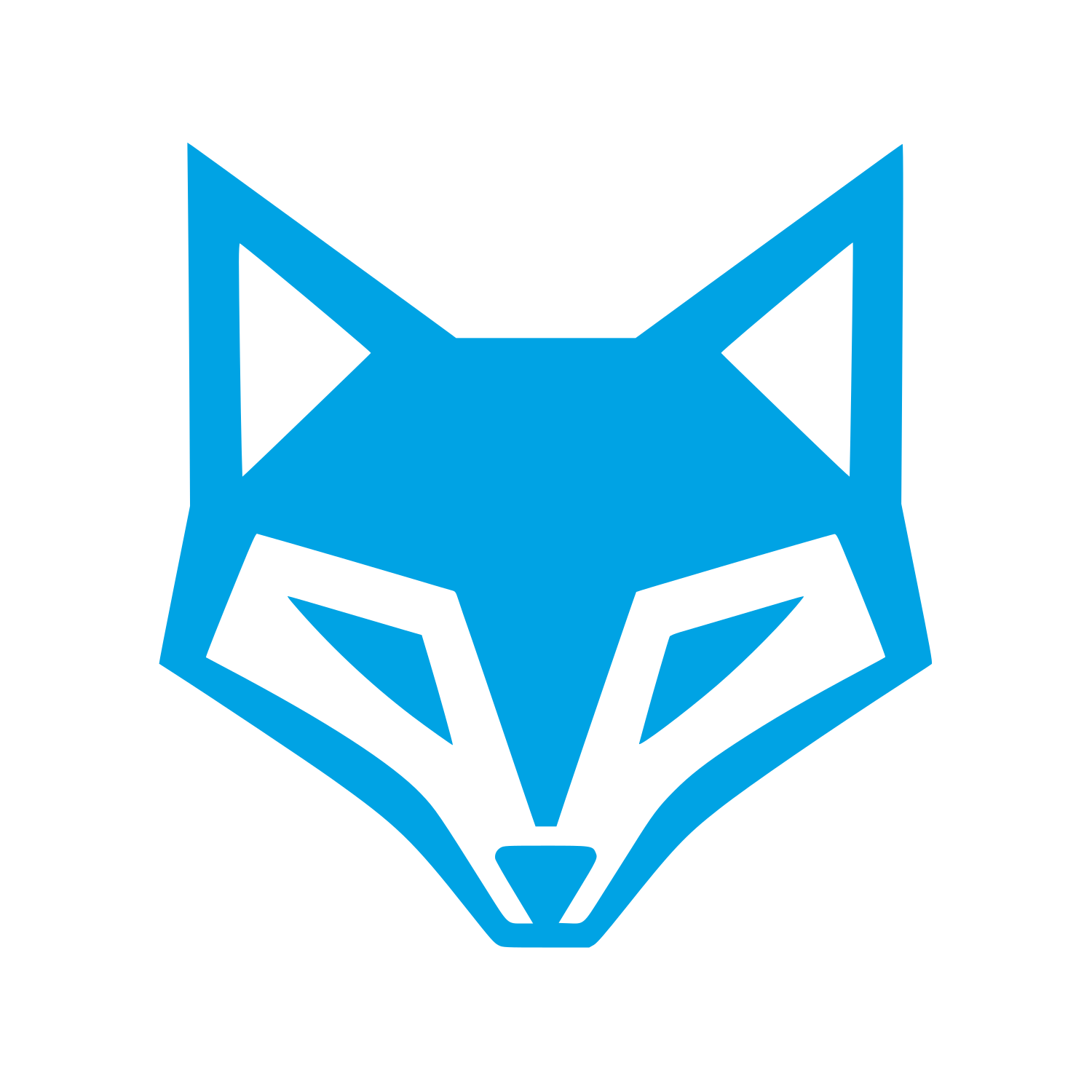 Geometric Fox Face Logo #00a3e4
